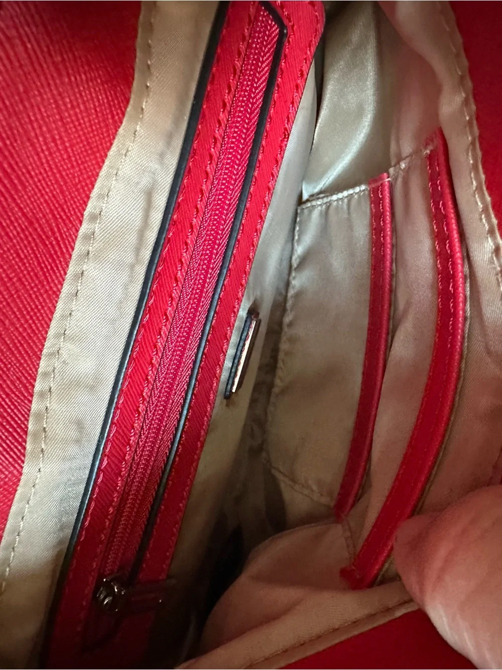 GUESS Red Top-Handle Satchel with Braided Handle handbag purse